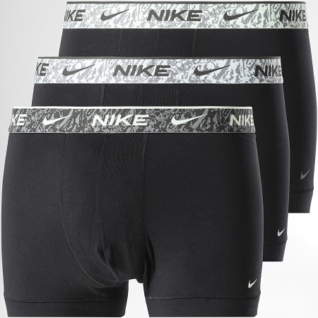 Nike - Lot De 3 Boxers KE1008 Noir Gris Vert Kaki Jaune