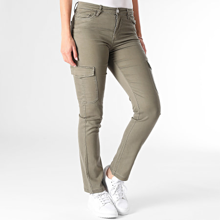 Only - Jean Cargo Femme Brandy Vert Kaki
