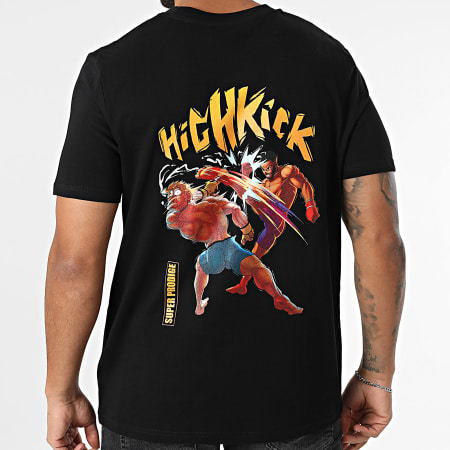 Super Prodige - Tee Shirt Oversize Large High Kick Negro Amarillo