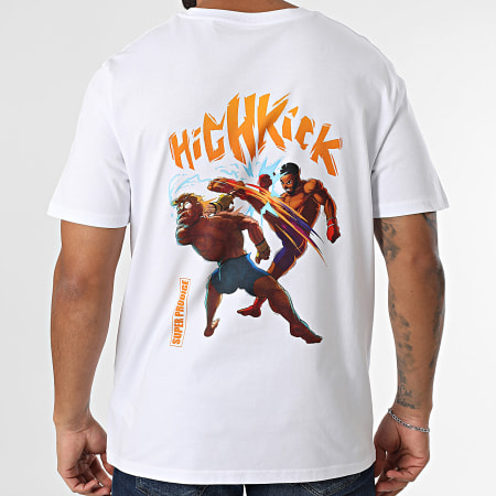 Super Prodige - Tee Shirt Oversize Large High Kick Blanco Amarillo