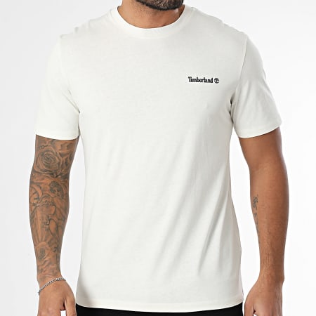 Timberland - Tee Shirt Small Linear Logo Print A5QQT Beige Clair