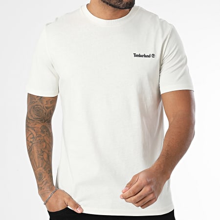 Timberland - Tee Shirt Small Linear Logo Print A5QQT Beige Clair
