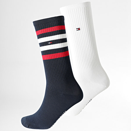 Tommy Hilfiger - Lot De 2 Paires De Chaussettes 2594 Blanc Bleu Marine