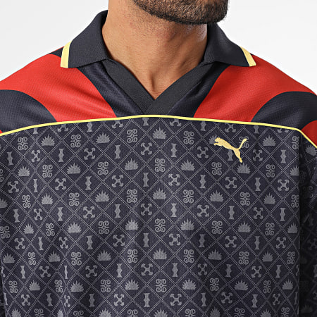 Puma - Polo Manches Courtes Archive 629619 Bleu Marine Gris Rouge Jaune