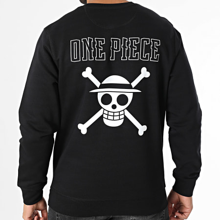 One Piece - Sudadera Hybrid Color Crewneck Negro Blanco