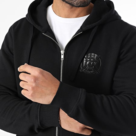 One Piece - Sweat Zippé Capuche Badge Logo Noir