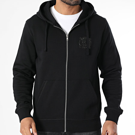 One Piece - Sweat Zippé Capuche Badge Logo Noir