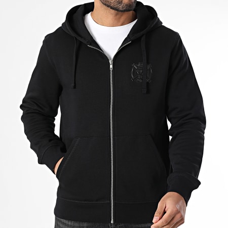 One Piece - Sweat Zippé Capuche Badge Logo Noir