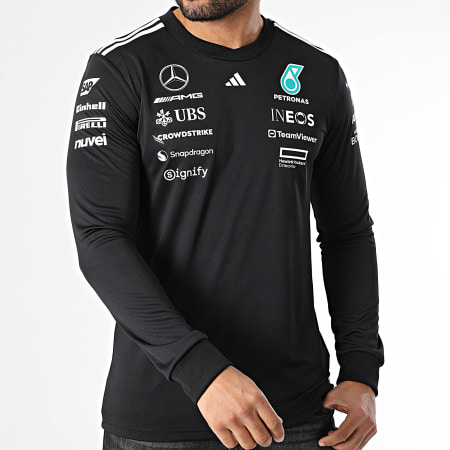 Adidas Sportswear - Tee Shirt Manches Longues A Bandes AMG Mercedes JW5364 Noir