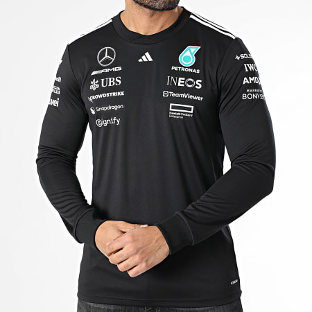 Adidas Sportswear - Tee Shirt Manches Longues A Bandes AMG Mercedes JW5364 Noir