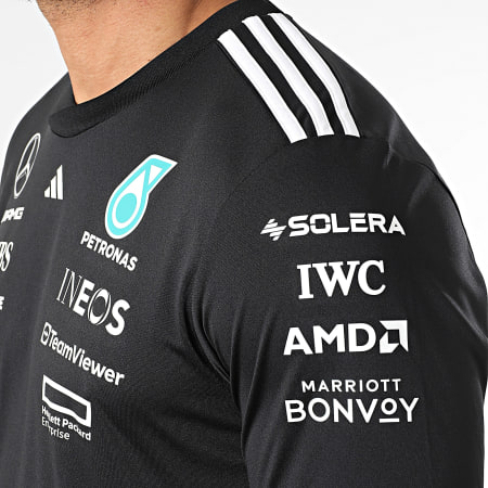 Adidas Sportswear - Tee Shirt Manches Longues A Bandes AMG Mercedes JW5364 Noir