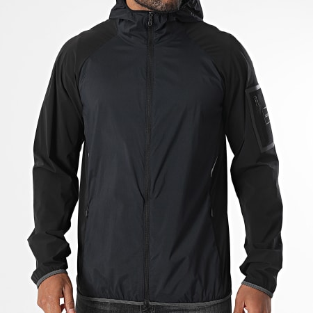 BOSS - Coupe-Vent Capuche Eilat 50535398 Bleu Marine Noir