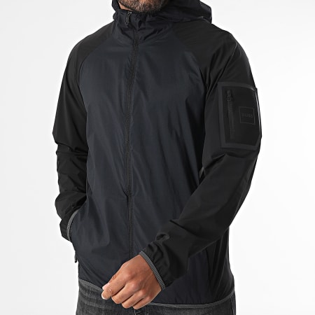 BOSS - Coupe-Vent Capuche Eilat 50535398 Bleu Marine Noir