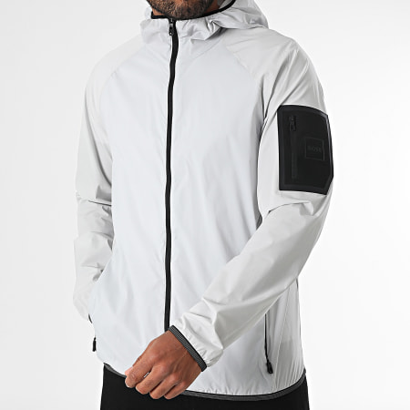 BOSS - Coupe-Vent Capuche Eilat 50535398 Gris Clair