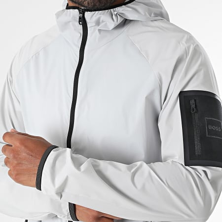 BOSS - Coupe-Vent Capuche Eilat 50535398 Gris Clair