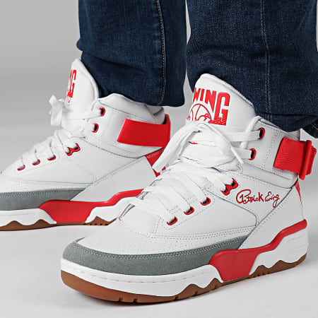Ewing Athletics - Ewing 33 Hi 1BM02597 Blanco Fiery Red Highrise Gum Sneakers