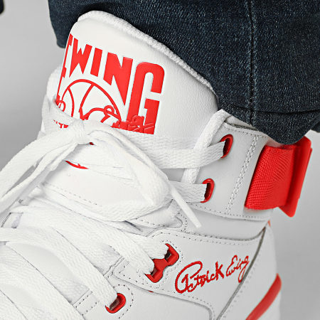 Ewing Athletics - Ewing 33 Hi 1BM02597 Blanco Fiery Red Highrise Gum Sneakers