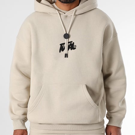 Final Club - Conjunto de sudadera con capucha y pantalón de chándal FNL Logo Beige