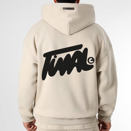 Final Club - Conjunto de sudadera con capucha y pantalón de chándal FNL Logo Beige