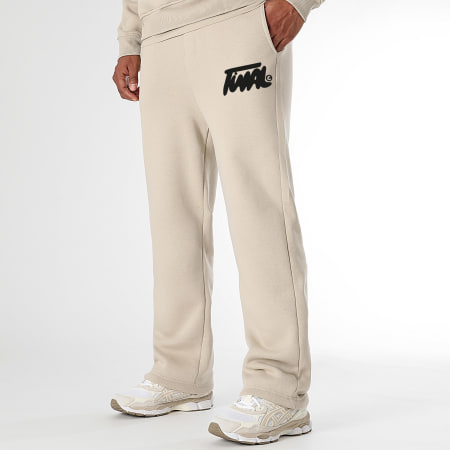 Final Club - Conjunto de sudadera con capucha y pantalón de chándal FNL Logo Beige