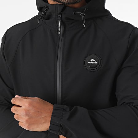 Helvetica - Veste Zippée Capuche Havane Noir
