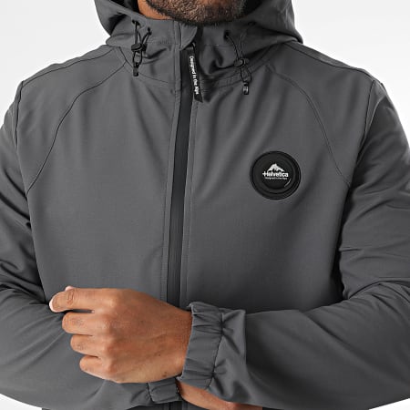 Helvetica - Veste Zippée Capuche Havane Gris Anthracite
