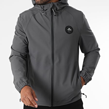 Helvetica - Veste Zippée Capuche Havane Gris Anthracite