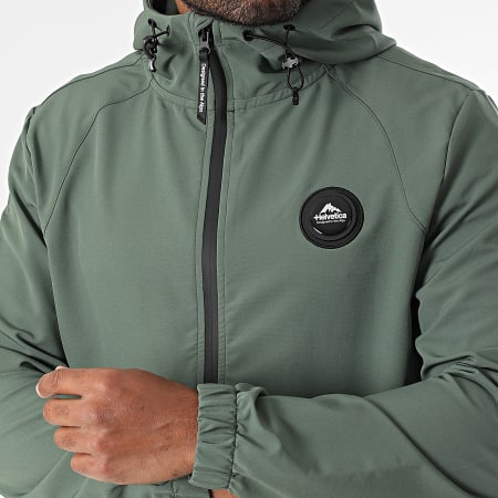 Helvetica - Veste Zippée Capuche Havane Vert Kaki
