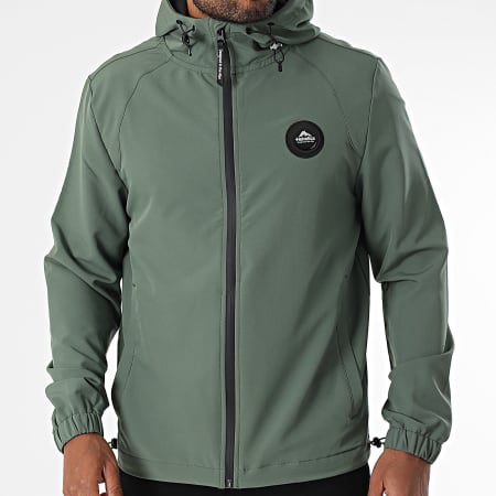 Helvetica - Veste Zippée Capuche Havane Vert Kaki