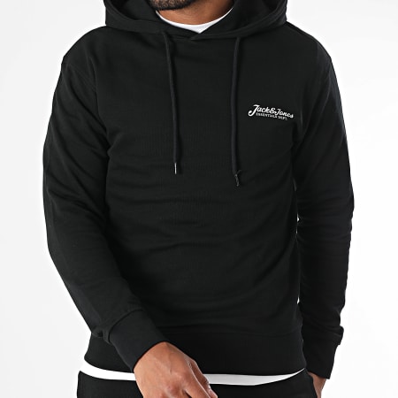 Jack And Jones - Ensemble Tee Shirt Sweat Capuche Et Short Jogging Beau Blanc Noir