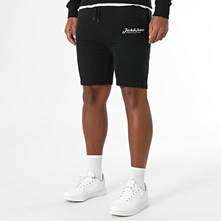 Jack And Jones - Ensemble Tee Shirt Sweat Capuche Et Short Jogging Beau Blanc Noir