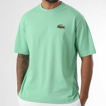 Lacoste - Tee Shirt Oversize Loose Fit Big Logo Cocodrilo Bordado Verde