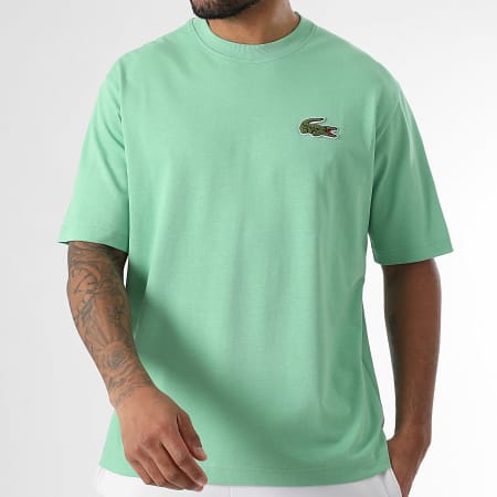 Lacoste - Tee Shirt Oversize Loose Fit Big Logo Cocodrilo Bordado Verde