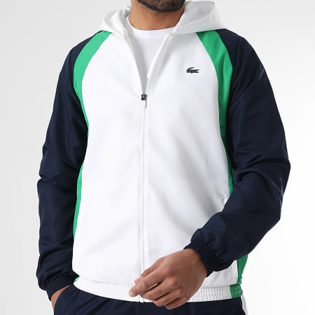 (レア)Lacoste ジャケット ホワイト/ネイビー/グリーン Lacoste - Blue Navy White Green Crocodile Logo Track Suit Set - Ryses