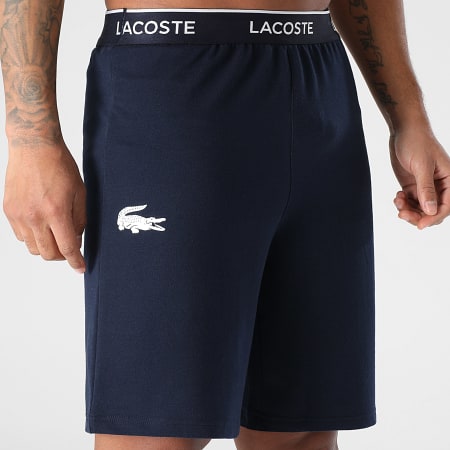 Lacoste - Short Jogging Logo Crocodile Bleu Marine