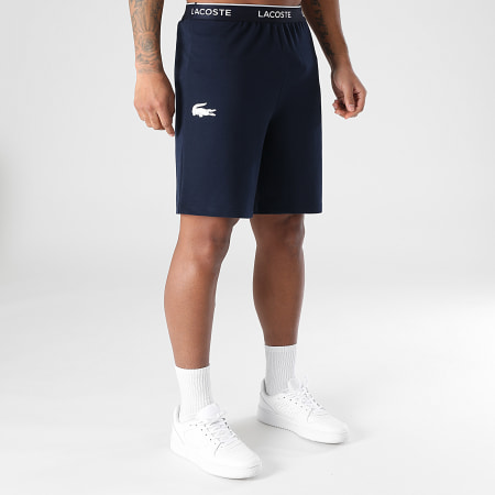 Lacoste - Short Jogging Logo Crocodile Bleu Marine