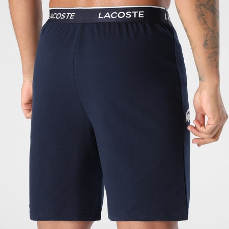 Lacoste - Short Jogging Logo Crocodile Bleu Marine