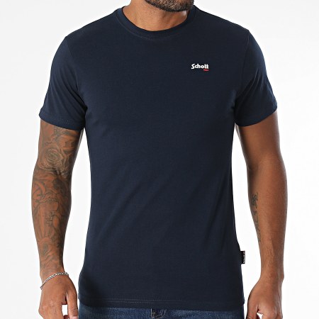 Schott NYC - Camiseta Casual Azul Marino