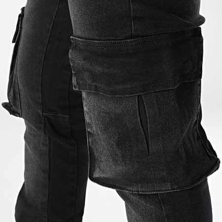 Zelys Paris - Pantalon Cargo Jean Flare Noir