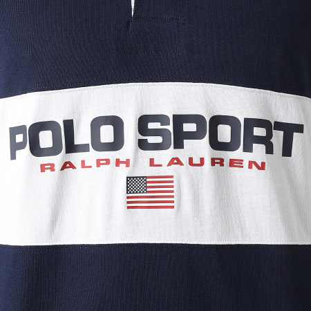 Polo Sport Ralph Lauren - Polo Manches Longues Classic Fit Logo Sport Bleu Marine Blanc