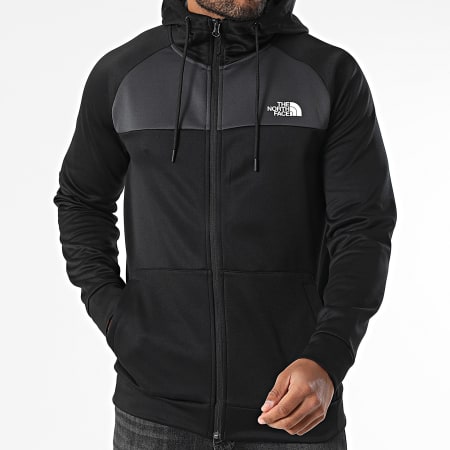 The North Face - Veste Zippée Capuche Reaxion Fleece A8CNP Noir Gris Anthracite