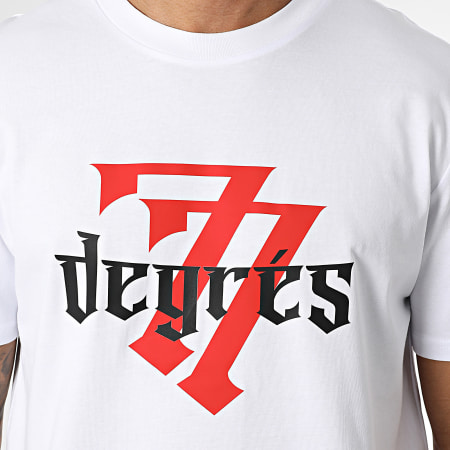 77 DEGRÉS - Camiseta blanca oversize con logotipo