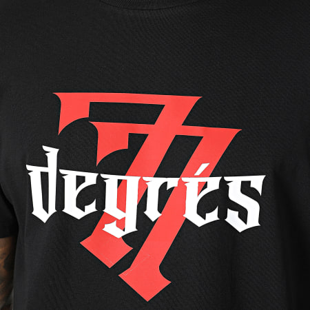 77 DEGRÉS - Camiseta negra oversize con logotipo