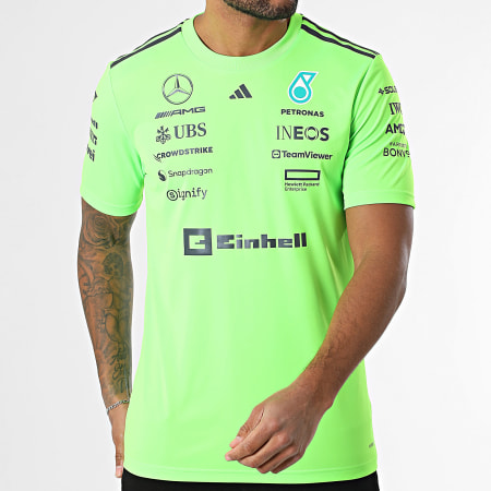 Adidas Sportswear - Tee Shirt A Bandes Mercedes AMG JZ7402 Vert Fluo
