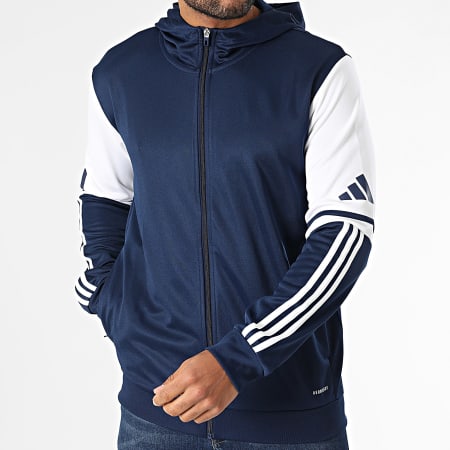 Adidas Sportswear - Sweat Capuche Zippé SQ25 JD2989 Bleu Marine Blanc
