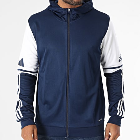 Adidas Sportswear - Sweat Capuche Zippé SQ25 JD2989 Bleu Marine Blanc