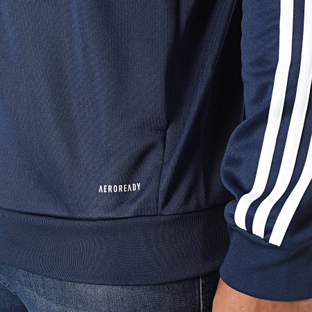 Adidas Sportswear - Sweat Capuche Zippé SQ25 JD2989 Bleu Marine Blanc