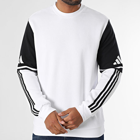 Adidas Sportswear - Sweat Crewneck A Bandes SQ25 JD2959 Blanc Noir