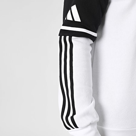 Adidas Sportswear - Sweat Crewneck A Bandes SQ25 JD2959 Blanc Noir