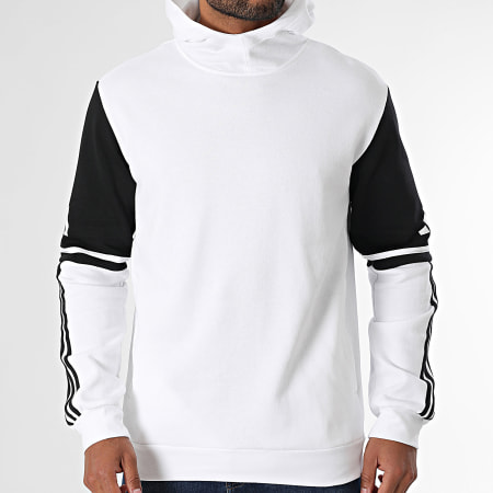 Adidas Sportswear - Sweat Capuche A Bandes SQ25 JD2976 Blanc Noir